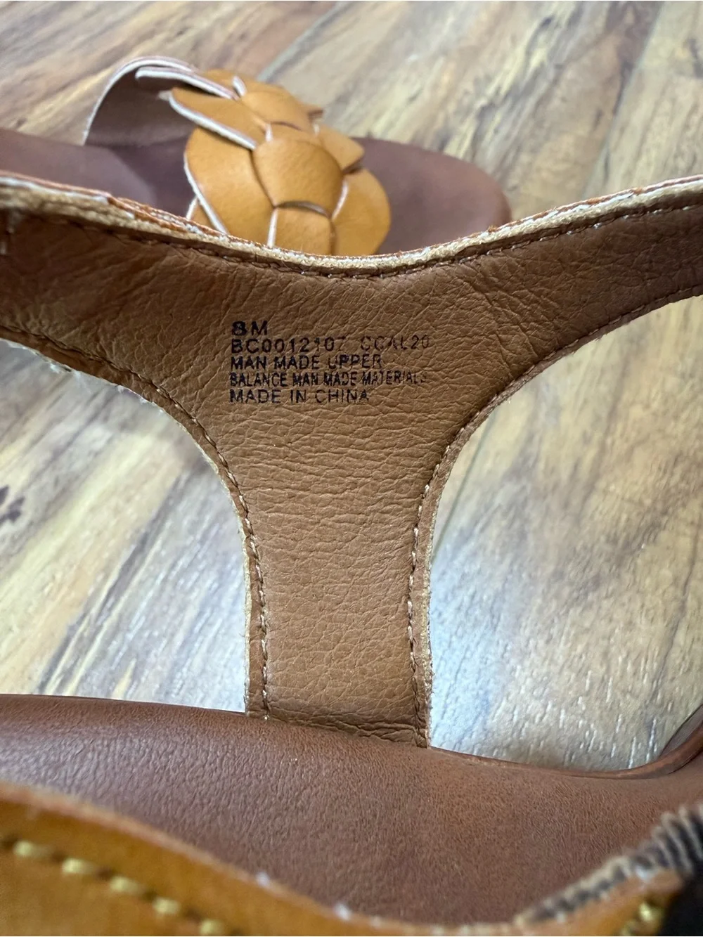 boc Braided Front Strap Ankle Buckle Sandals in Tan